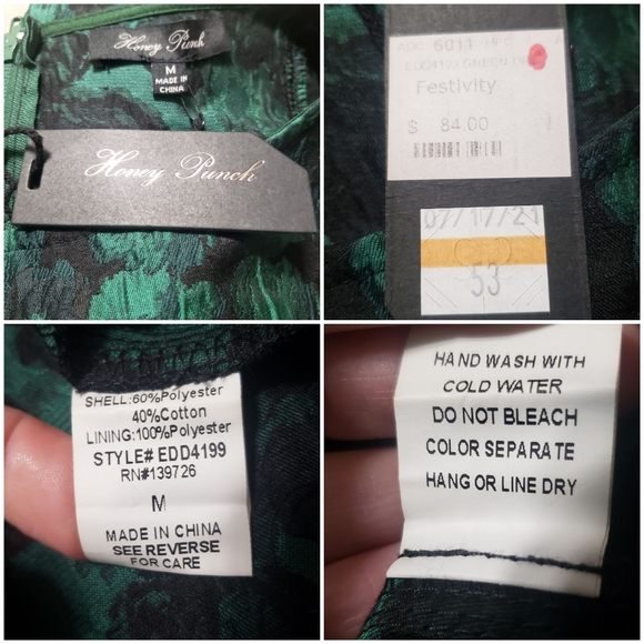 Honey Punch Sz M NWT Festivity Skater Dress - Picture 14 of 14